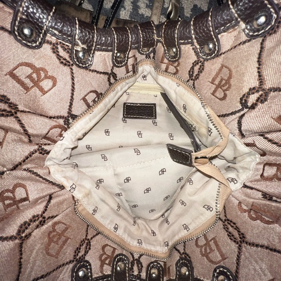 Dooney & Bourke Brown Monogram Tote Bag - Picture 4 of 6